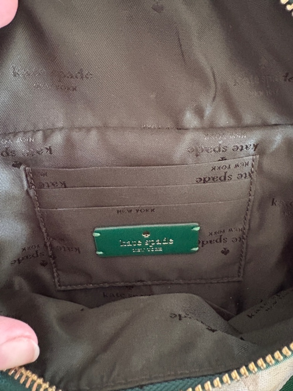 kate spade emerald green nylon crossbody with gold hardware - Picture 7 of 12